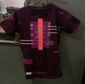 Graphic Print Maroon T-Shirt
