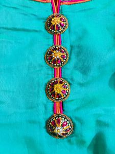 Beautiful Green&amp;orange patiayala salwar suits