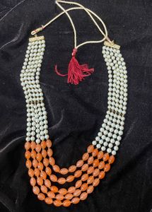 Orange Moti Neck piece