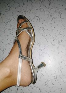 Silver Strappy Heels