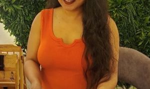 Orange Ribbed Crop Tank Top