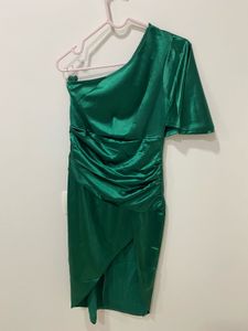 Emerald Green One-Shoulder Dress