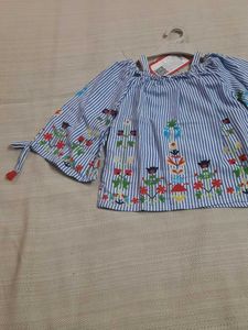 Cute Striped Floral Top