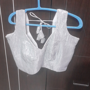 silver blouse
