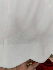 Girls White Polyester Tunic Without Belt