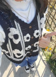 Y2K Cute Boho Chic Vest Flowers🖤🌼