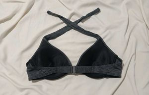 Gray Halter Bikini Top