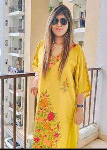 Embroidered Yellow Kaftan