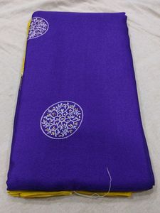 Elegant Blue &amp; Yellow Saree with Golden border