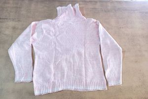 Cute Pink Knit Turtleneck Sweater