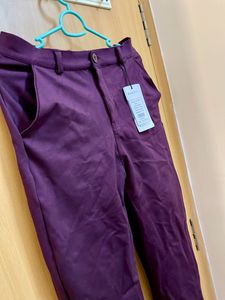 New With Tag Plum Coloured 30 Waist Formal Pant