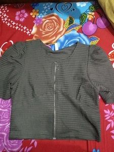 Gray Zip-Up Top