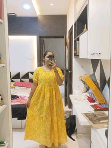 Yellow Floral Print Maxi Dress