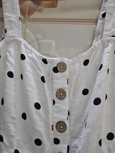 Chic White Polka Dot Button-Front Romper