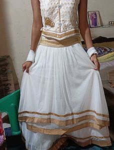 Elegant Gold Embroidered Lehenga
