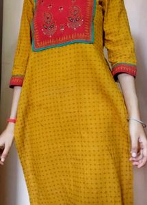 MUSTARD KURTI SET