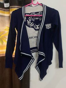 Printed Jacket In Blue Colour
