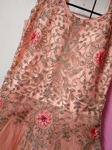 Heavy Peachy Pink Wedding Gown