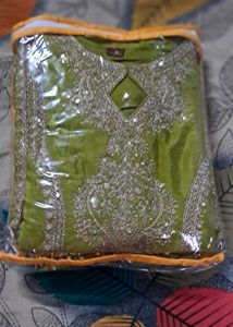 Olive Green Embellished Salwar Kameez