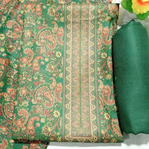 Green Paisley Dress Material Unstitched