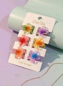 Flower Hair Clips - 6 Pack