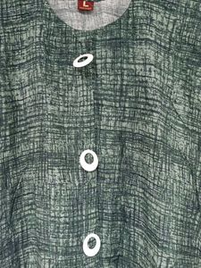 Green Button-Down Kurta