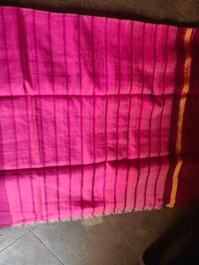 Elegant Pink Striped Saree