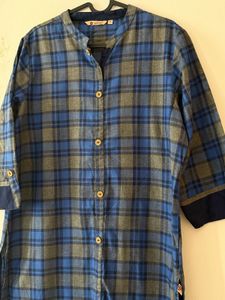 Blue checked Kurta