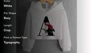 White Cropped Hoodie