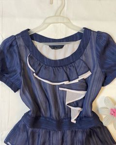 Blue Ruffle Top