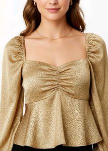 Gold Long Sleeve Crop Top