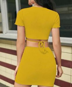 Cute Mustard Two-Piece Set