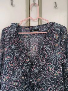 Paisley Print Ruffle Dress