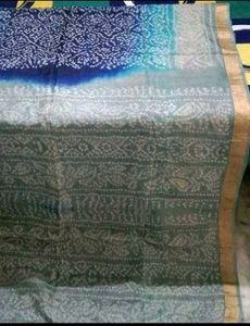 Brand New Bandhani cotton silk saree set