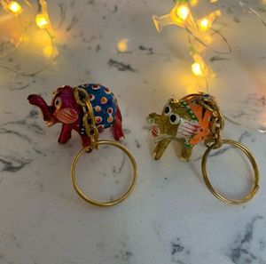 Elephant Keychains - Handcrafted Pack Of 2