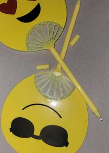 😂emoji Fan + Pen 2 In One 👌