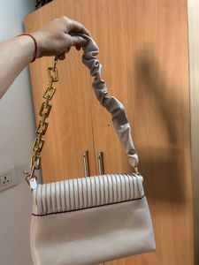 Chic Ruched Handle Chain Bag