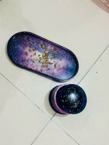Resin oval Tray Dish with Lid