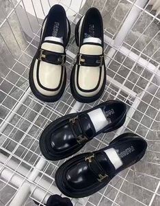 Combo White & Black Leather Loafers