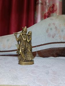 Radha Krishna Pure Brass Murti