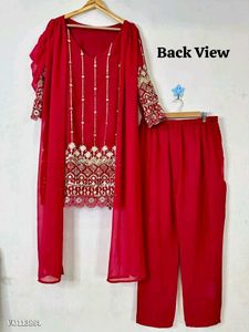 Partywear Attached Duppatta Suit