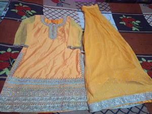 Elegant Embroidered Heavy Kurti Sharara Set
