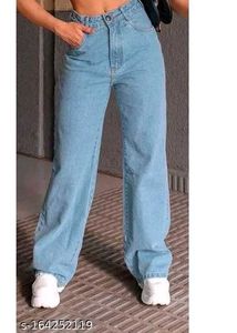 Straight Leg Denim Jeans