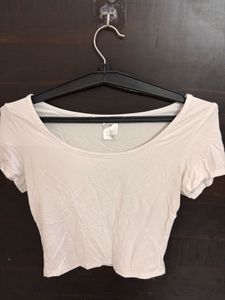 White Cropped T-Shirt