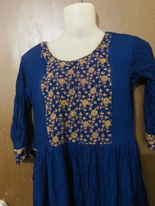 Blue Floral Print Dress