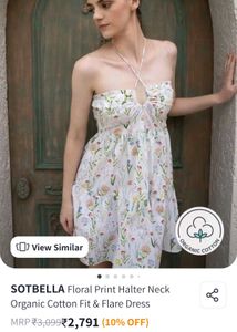 Floral Halter Mini Dress m size