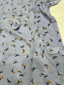 Bird Print Tunic Top