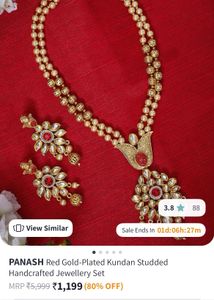 Panash Kundan Handcrafted Necklace With Earrings