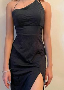 Black maxi Slit Dress