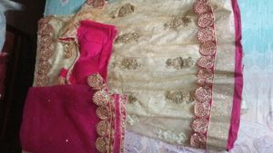 Women&#39;s Rose And cream Lengha choli